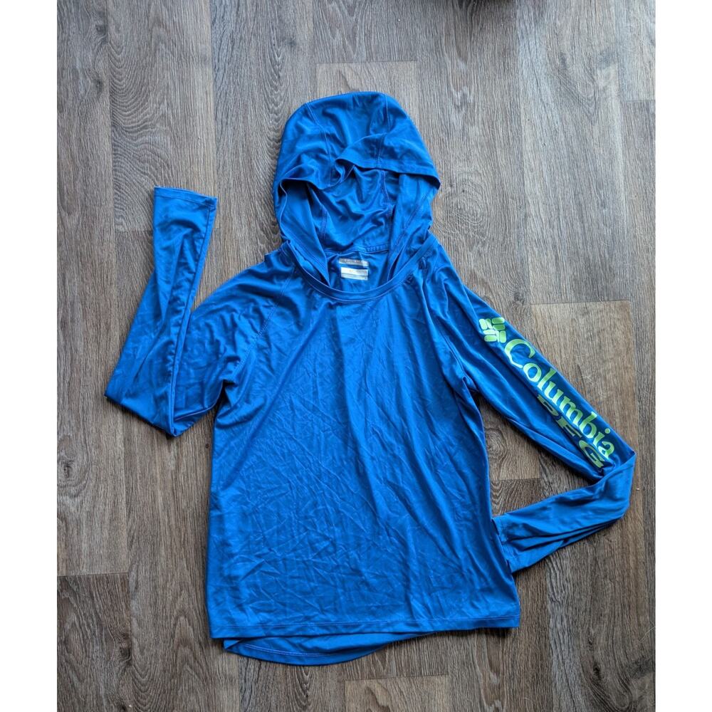 Columbia Omi-shade Blue Long Sleeve Hooded Pullover